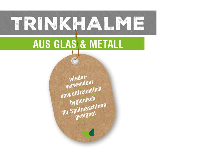 Trinkhalme Glas & Metall